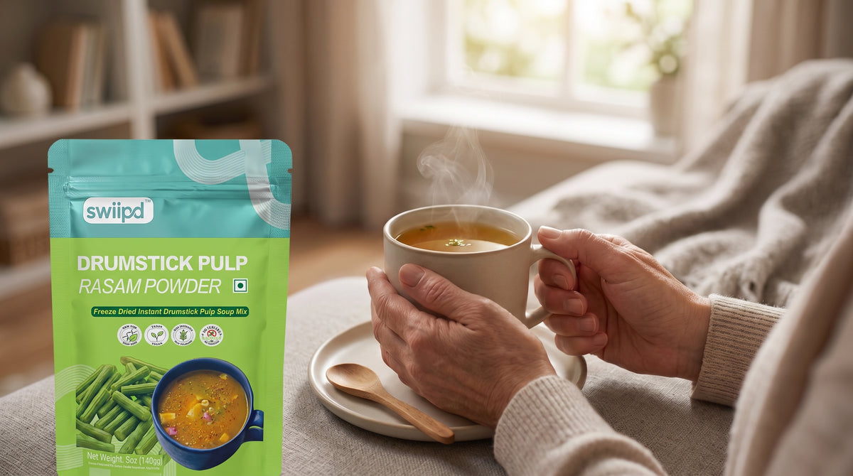 SWIIPD healthy instant moringa soup mix from India