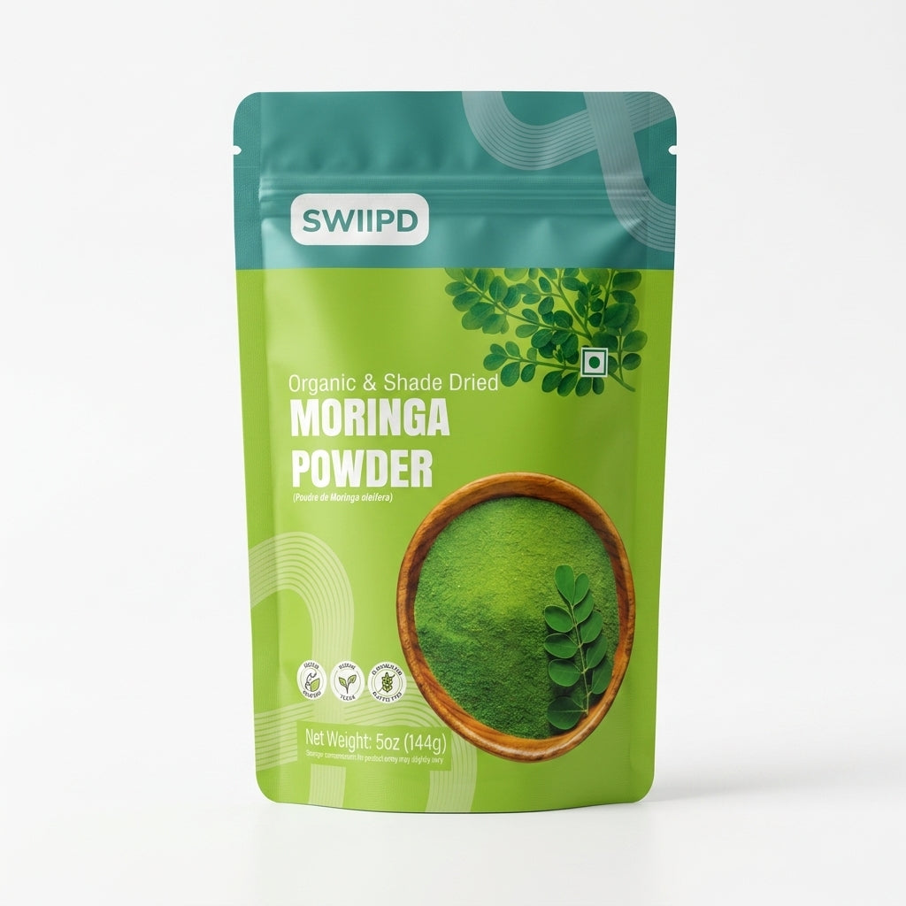 SWIIPD organic moringa leaf powder 144g – Indian superfood